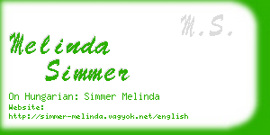 melinda simmer business card